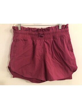 mta Sports Pink Shorts Womens Large Drawstring Elastic Ruffle Waist Inner Layer